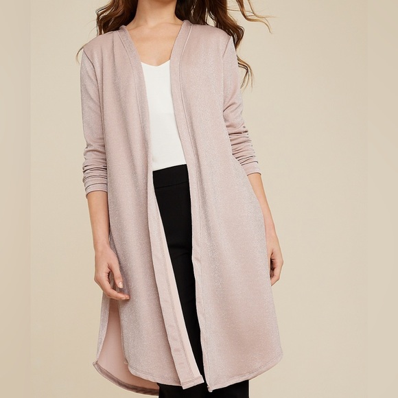 Maurices Sweaters - Blush Metallic Duster Cardigan